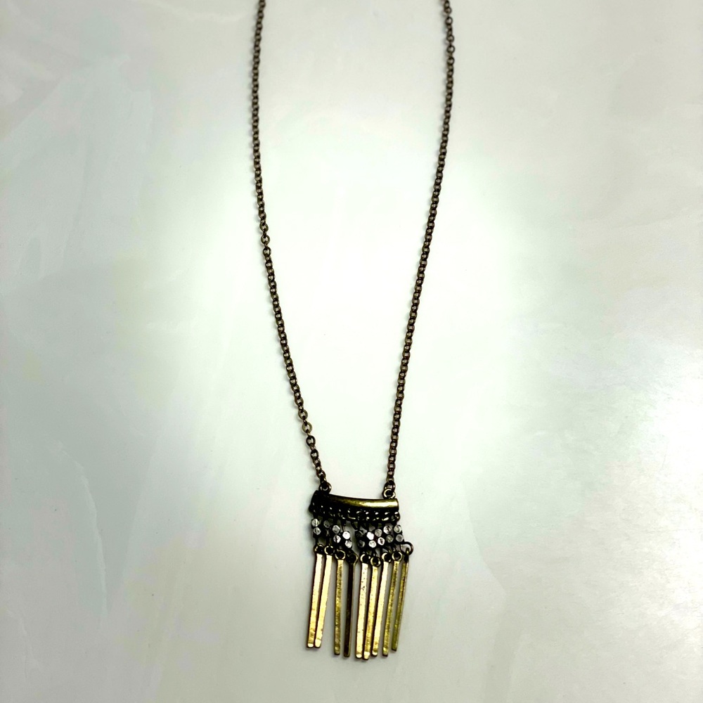 American Eagle metal fringe necklace